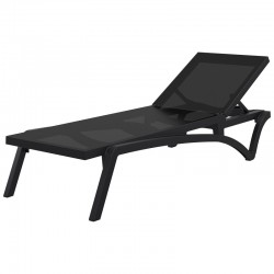 Шезлонг Пасифик черен с черна мрежа - Bogdan Furniture Am