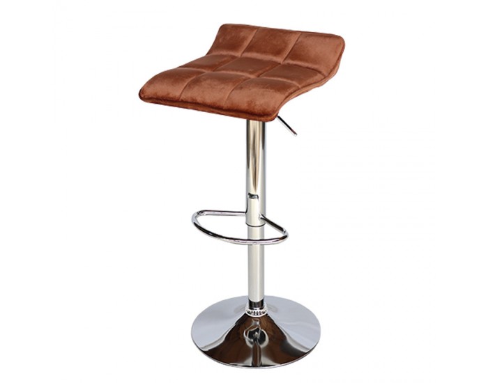 Бар стол Калипсо -5 кадифе кафяв Бар стол Калипсо -5 кадифе кафяв