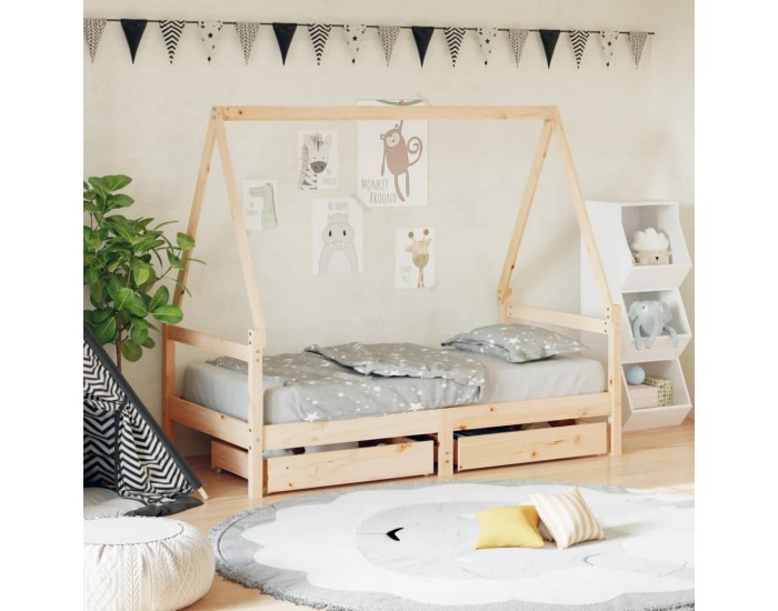Sonata H Рамка за детско легло с чекмеджета 80x160 см бор масив