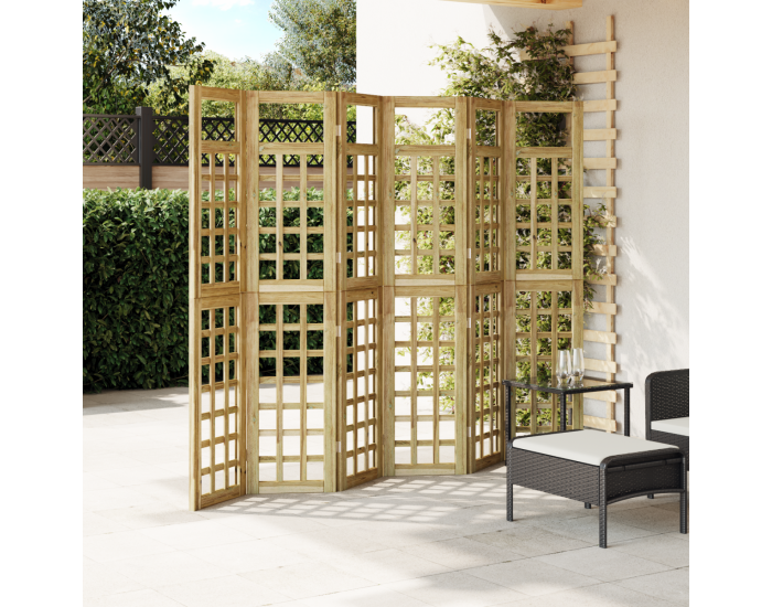 Sonata H Екстериорен параван за личен живот 6 панели импрегнирано дърво бор