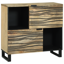 Sonata H Шкаф за съхранение 80x33.5x75 см от здраво дърво манго - ТВ шкафове