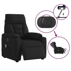 Sonata H Електрически масажен наклоняем стол черен микрофибърен текстил - Фотьойли