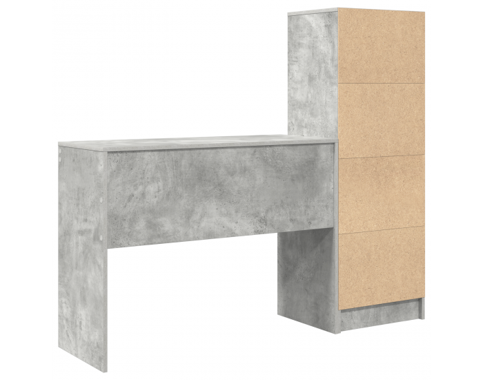 Sonata H Работна маса в бетонно сиво, инженерна дървесина