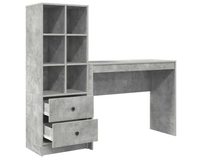 Sonata H Работна маса в бетонно сиво, инженерна дървесина