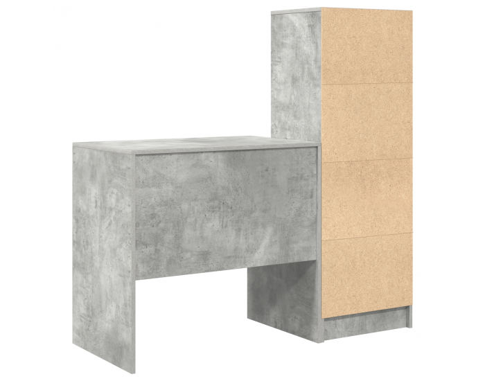 Sonata H Бюро със съхранение Сив бетон Инженерна дървесина