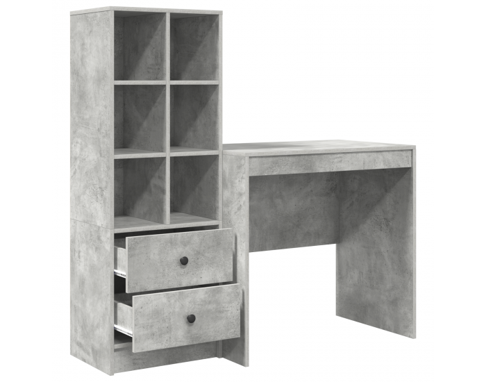 Sonata H Бюро със съхранение Сив бетон Инженерна дървесина