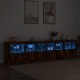Sonata H Сайдборд с LED светлини, oпушен дъб, 283x37x67 см