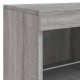 Sonata H Сайдборд с LED светлини, сив сонома, 163x37x67 см