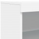 Sonata H Сайдборд с LED светлини, бял, 60,5x37x100 см