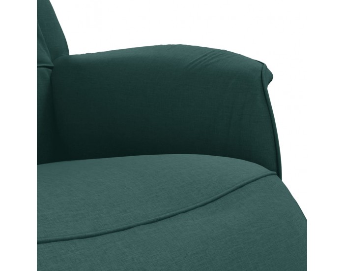 Sonata H Реклайнер стол с поставка за крака, тъмнозелен, текстил