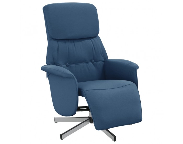 Sonata H Реклайнер стол с поставка за крака, син, текстил