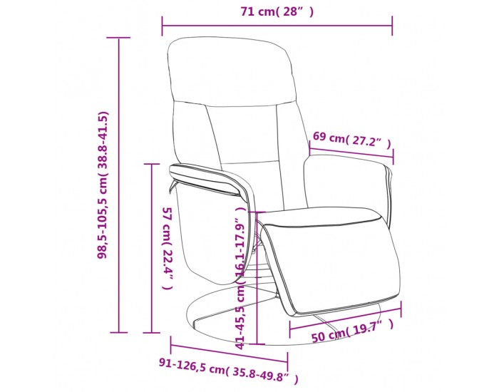 Sonata H Реклайнер стол с поставка за крака, жълт, кадифе