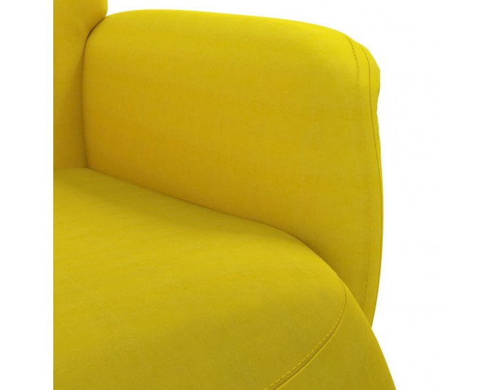Sonata H Реклайнер стол с поставка за крака, жълт, кадифе