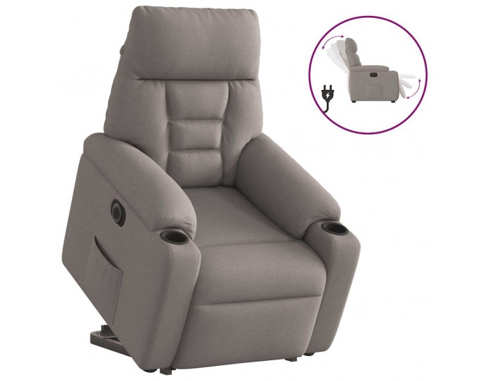 Sonata H Електрически изправящ реклайнер стол, таупе, текстил