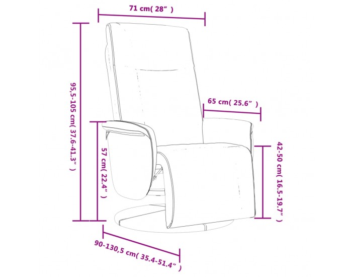 Sonata H Наклоняем стол с поставка за крака, сив, изкуствена кожа
