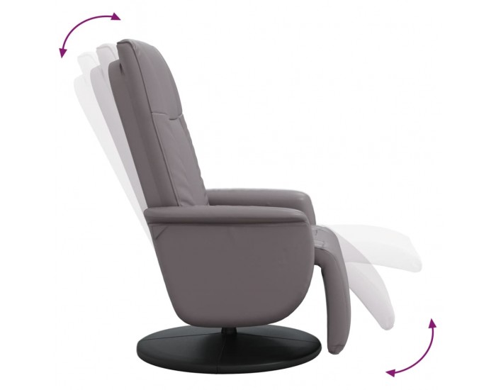 Sonata H Наклоняем стол с поставка за крака, сив, изкуствена кожа