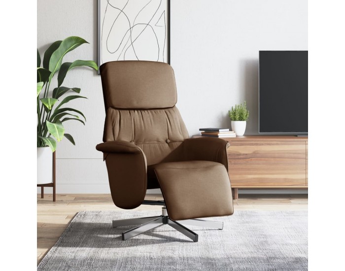 Sonata H Реклайнер стол с поставка за крака, кафяв, плат