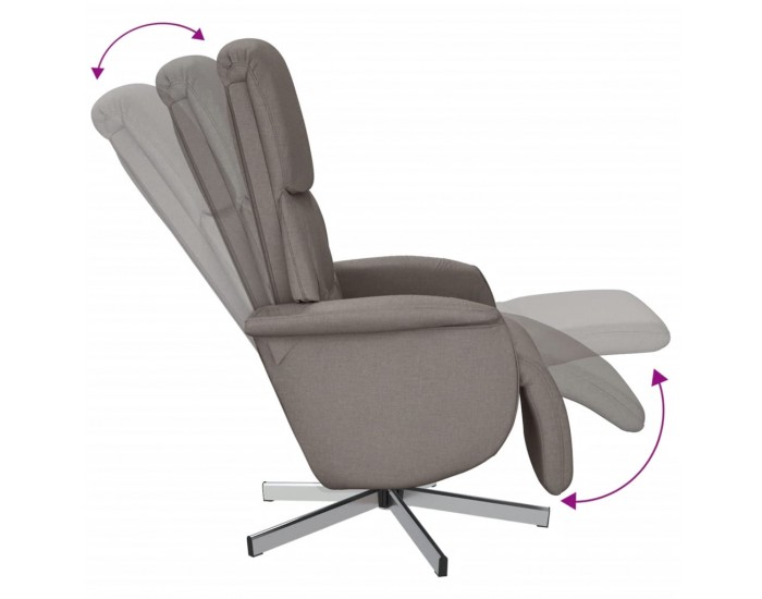 Sonata H Реклайнер стол с поставка за крака, таупе, текстил