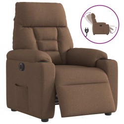 Sonata H Електрически наклоняем стол, кафяв, текстил - Фотьойли