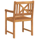 Градински столове Sonata H 4 бр 56x55.5x90 см Масивна акациева дървесина
