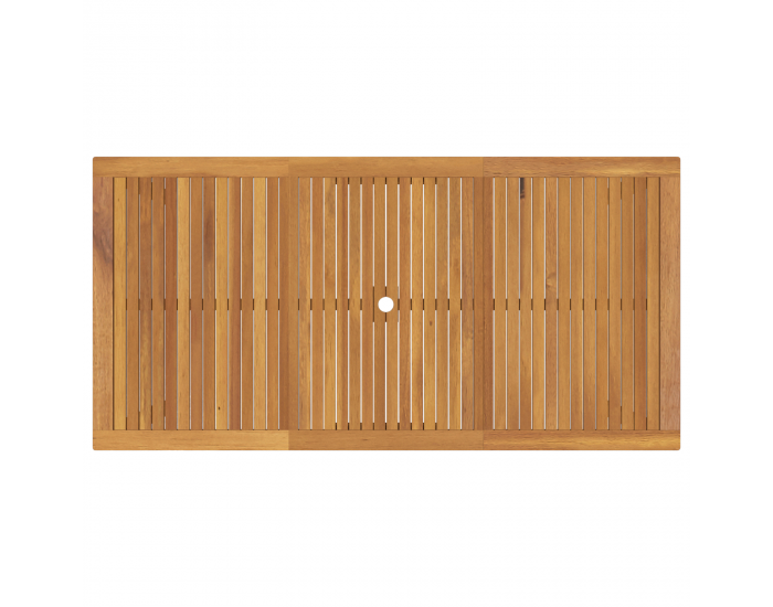 Градински комплект от 7 части Sonata H Сив полирано ратан и акация