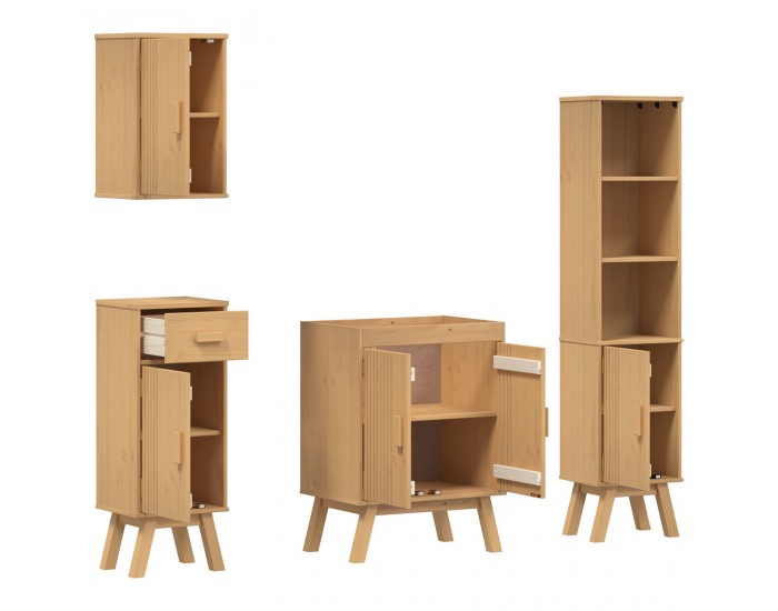 Sonata H 4 Часов Комплект Мебели за Баня от Масивна Дървесина Бор