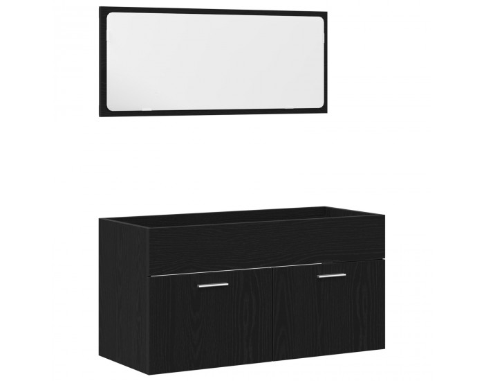 Sonata H Комплект за баня от 4 части Черен дъб Инженерна дървесина