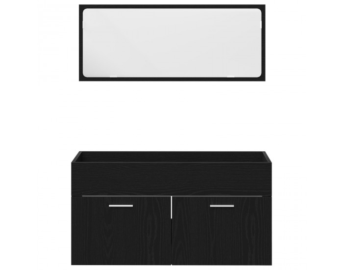 Sonata H Комплект за баня от 4 части Черен дъб Инженерна дървесина