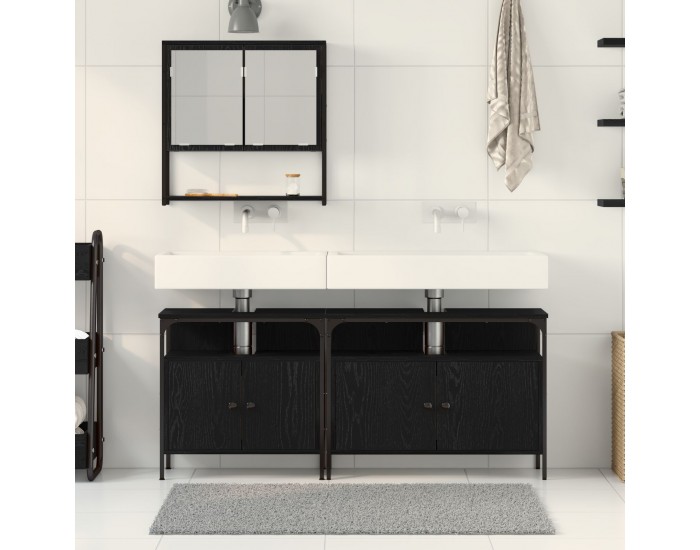 Sonata H Комплект мебели за баня 3 части Черен дъб Инженерна дървесина