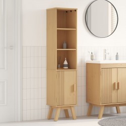 Sonata H Банков шкаф Кафяв 35x30x159 см от масивно борова дървесина - Баня