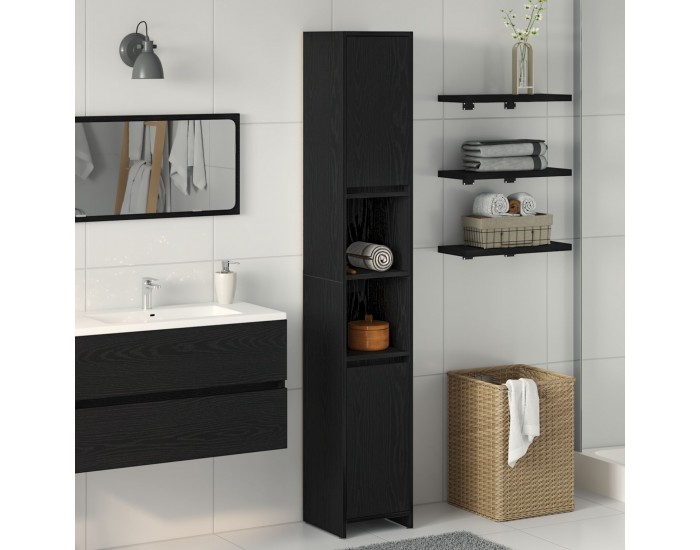Sonata H Банков шкаф Черен дъб 30x30x183,5 см Инженерна дървесина