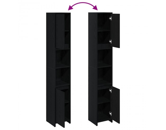 Sonata H Банков шкаф Черен дъб 30x30x183,5 см Инженерна дървесина