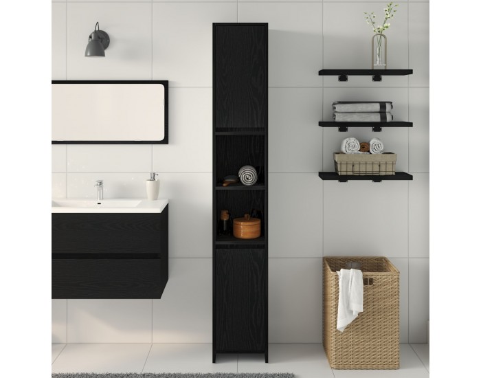 Sonata H Банков шкаф Черен дъб 30x30x183,5 см Инженерна дървесина