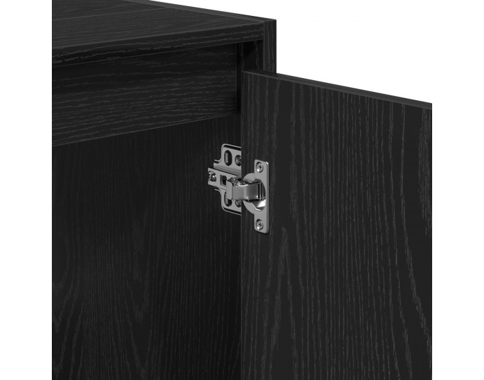 Sonata H Банкова шкафче с огледало, Черен дъб, 60x33x61 см, Инженерна дървесина