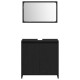 Sonata H Банкова шкафче с огледало, Черен дъб, 60x33x61 см, Инженерна дървесина