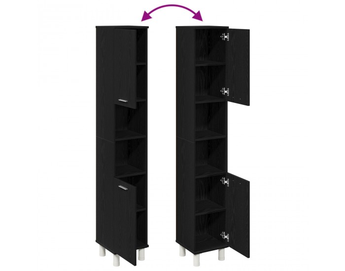 Sonata H Черен дъб за баня 30x30x179 см от инженерно дърво