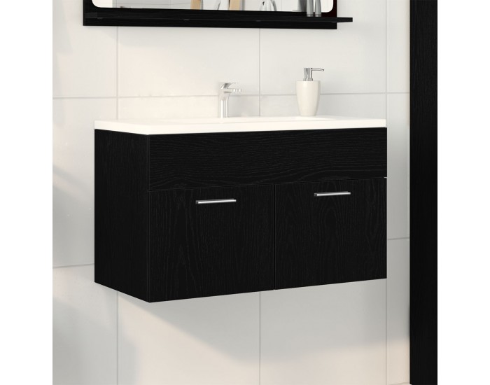 Sonata H Ракла за баня Черен дъб 90x38,5x46 см Инженерна дървесина