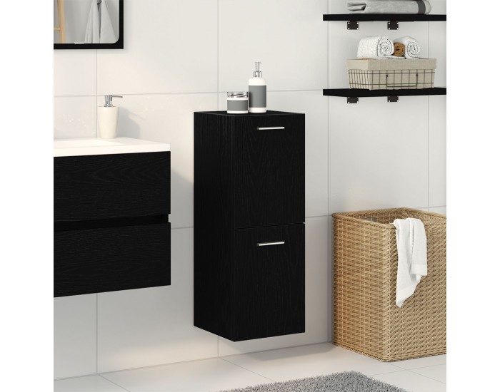 Sonata H Черен Дъб Стенен Шкаф за Баня 30x30x80 см от Инженерна Дървесина