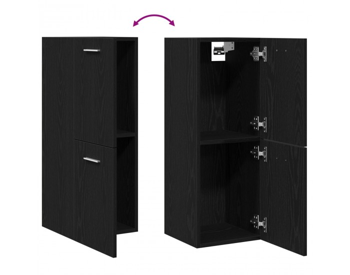 Sonata H Черен Дъб Стенен Шкаф за Баня 30x30x80 см от Инженерна Дървесина