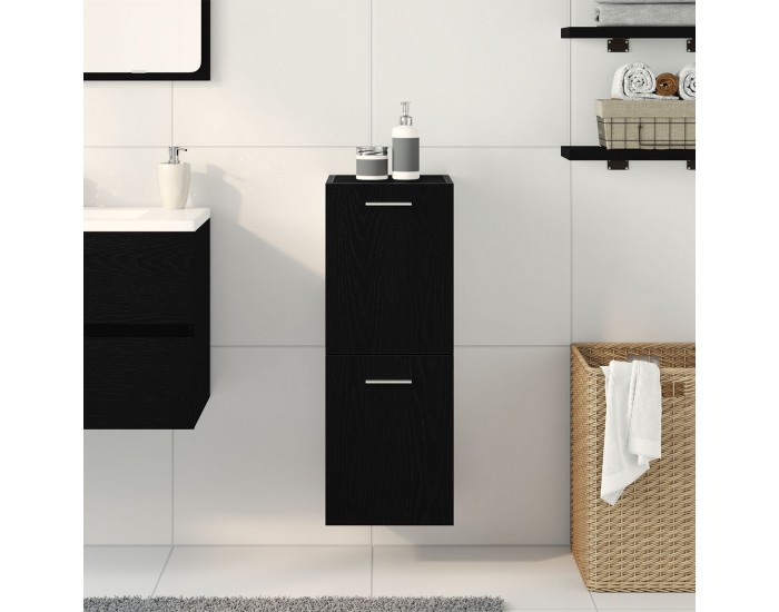 Sonata H Черен Дъб Стенен Шкаф за Баня 30x30x80 см от Инженерна Дървесина