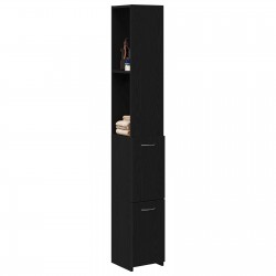 Sonata H Черен дъб банков шкаф 25x25x170 см от инженерна дървесина - Шкафове за баня