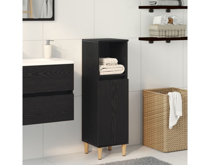 Sonata H Бюфет за баня Черен дъб 30x30x100 см Инженерна дървесина