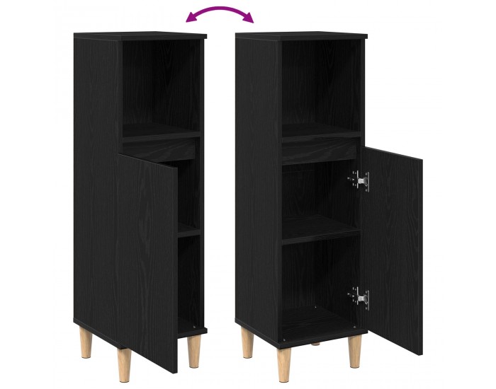 Sonata H Бюфет за баня Черен дъб 30x30x100 см Инженерна дървесина