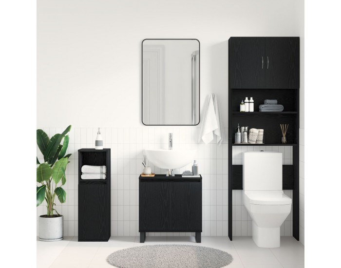 Sonata H Мивка за баня с шкаф Черен дъб 58x33x60 см Инженерна дървесина