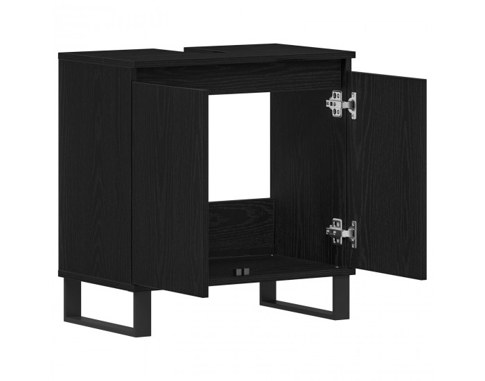 Sonata H Мивка за баня с шкаф Черен дъб 58x33x60 см Инженерна дървесина