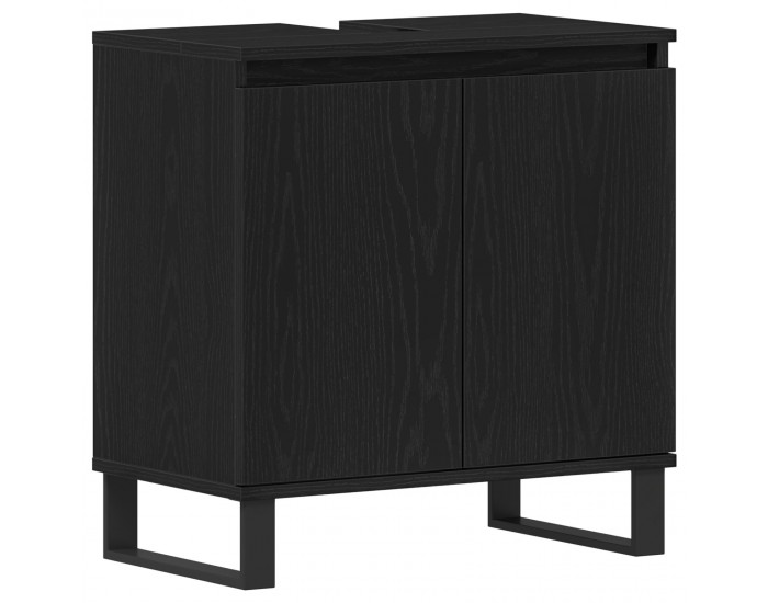 Sonata H Мивка за баня с шкаф Черен дъб 58x33x60 см Инженерна дървесина