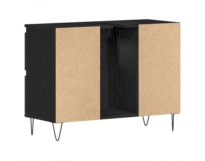 Sonata H Мивка за баня с шкаф Черен дъб 80x33x60 см Инженерна дървесина