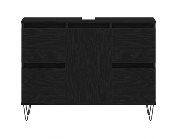 Sonata H Мивка за баня с шкаф Черен дъб 80x33x60 см Инженерна дървесина