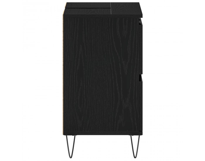 Sonata H Мивка за баня с шкаф Черен дъб 80x33x60 см Инженерна дървесина