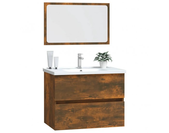 Sonata H Комплект мебели за баня от 2 части, опушен дъб, инженерно дърво